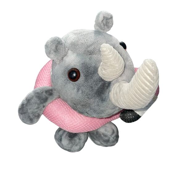 Walmart Plush Rhino Swimming Flamingo Stuffed Animal Way To Celebrate Summer 12" - Picture 5 of 9